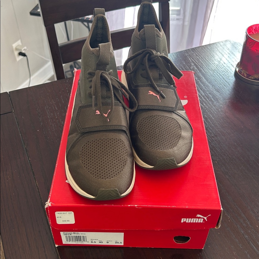 Puma Olive Night Sneakers with Whisper White Accents